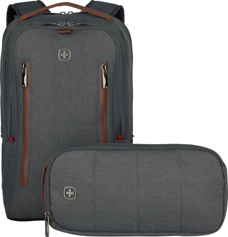 Wenger/SwissGear Wenger CityUpgrade – Notebook-Rucksack – für 16" Notebook, 15 l, Polyester, Grau, wasserabweisend