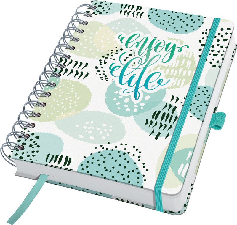 Sigel JOLIE Tagesplaner – undatiert, Spiralbindung, 16,8 × 21,5 cm, Punktraster, Mint Inspiration, FSC