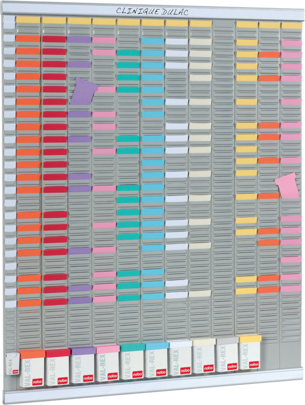 Nobo Jahresplaner, magnetisch, trocken abwischbar, Montagesatz inkl. – 80 × 96 cm, Grau