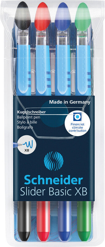 Schneider Schreibgeräte Schneider Kugelschreiber – transparent, Kunststoff – 4 Stk.