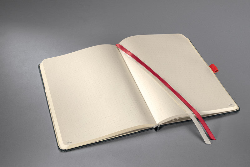 Sigel Notizbuch, 187 × 280 mm, punktkariert, Fadenheftung, 194 Seiten, 80 g/m² – grau