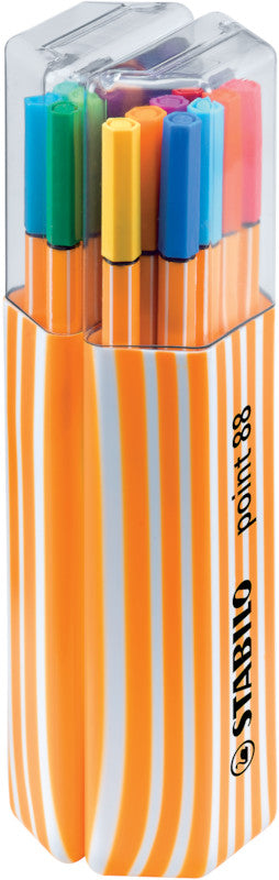 STABILO Fineliner – 20er-Set – 0,4 mm – 20 Farben, sortiert