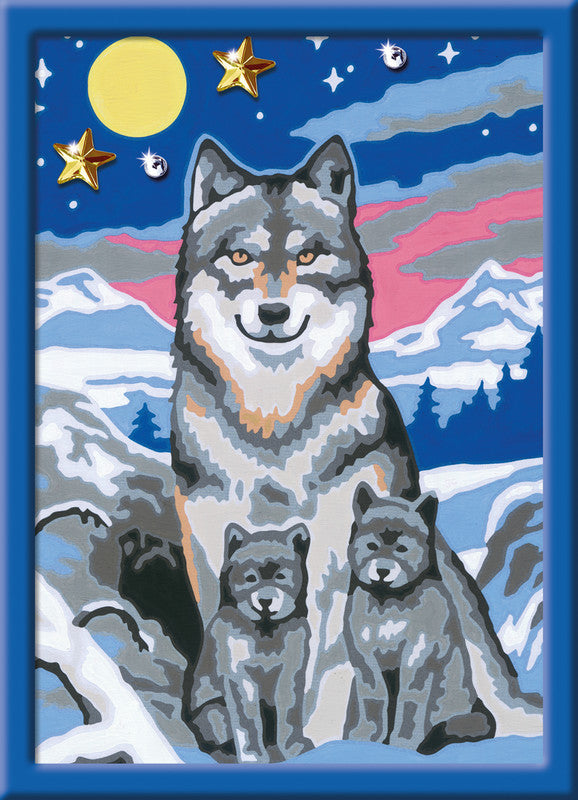 Ravensburger Malset Malen nach Zahlen Wonderful Wolf Family – ab 9 Jahren – 1 Seite – 130 × 180 mm