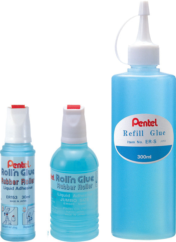 Pentel Kleberoller Roll'n Glue – permanent – 55 ml – transparent trocknend, auswaschbar