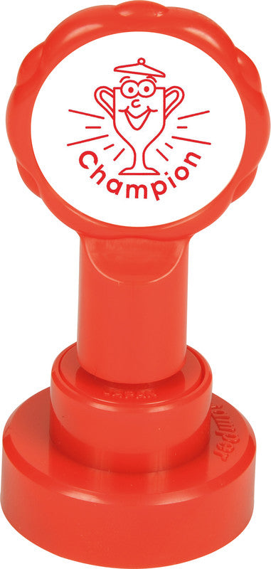 X-stamper Lehrerstempel-Set – Motiv: Champion, selbstfärbend, Kunststoff, Ø 22 mm