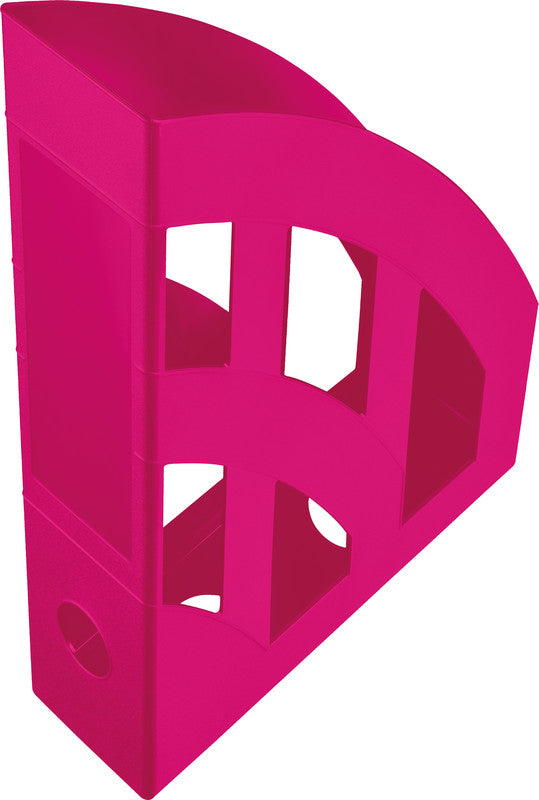 Helit Stehsammler – Kunststoff, mit Beschriftungsfeld, Pink, 75×243×315 mm