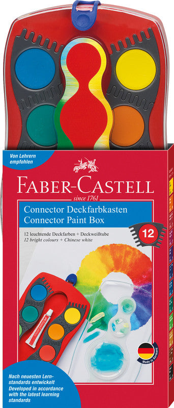 Faber-Castell Deckfarbkasten – 12 Farben, inkl. Deckweiss