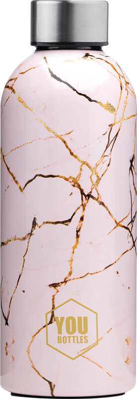 Youbottles Trinkflasche Dual – 5 dl – Edelstahl, isoliert, auslaufsicher – Street Art Pink Marble