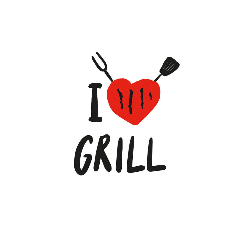 Fasana Servietten I Love GRILL – 33 × 33 cm – 3-lagig, Tissue – 20 Stk., FSC