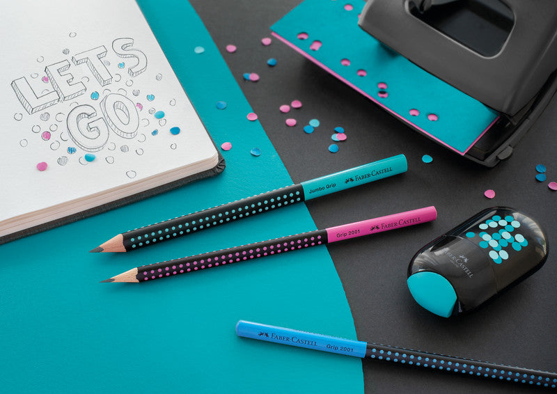 Faber-Castell Grip 2001 Zweifarbiger Bleistift, Dreikant, Grip-Zone HB Mine Ø 2 mm Schwarz/Blau
