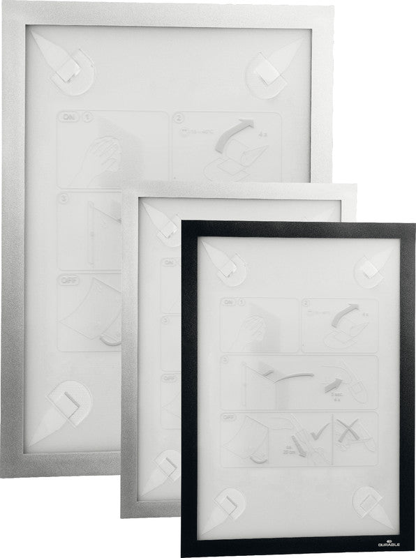 Durable Info-Rahmen Duraframe Wallpaper – 297 × 420 mm, silber, selbstklebend, für A3