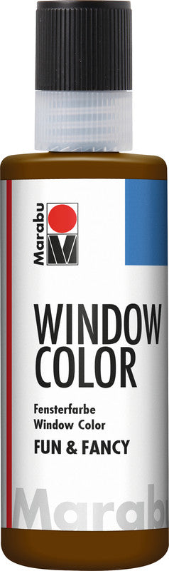 Marabu Fun & Fancy – Fenstermalfarbe – Dunkelbraun, 80 ml, für Glas & Porzellan