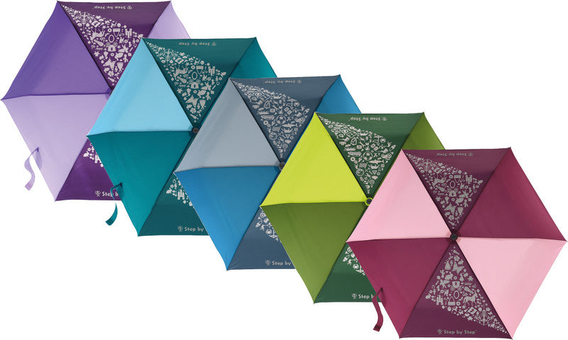 Step by Step Kinderregenschirm Doppler – Ø 50,5 cm, L 22,5 cm – Berry – Magic Rain – Kunststoff/Metall