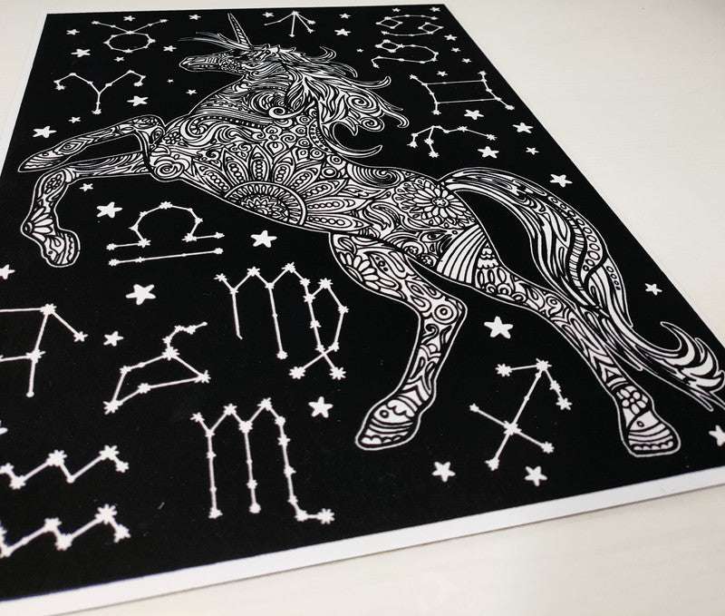 Tataruga Samtbild Malkarton, Karton, 21 × 29,7 cm, Schwarz