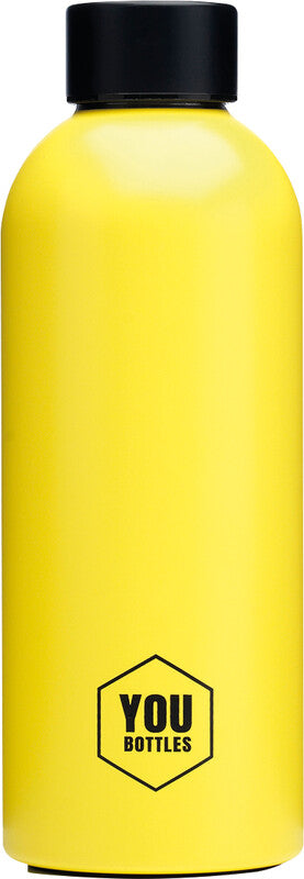 Youbottles Trinkflasche Dual – 5 dl – Edelstahl, isoliert, Schraubverschluss – Monochrome Gelb
