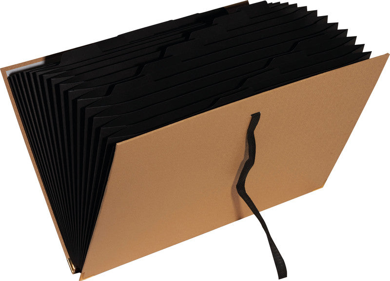 Exacompta Sammelmappe, für A4, Karton, beige, mit Bändern