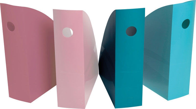 Exacompta Stehsammler Mag Cube – für Format A4, Kunststoff, mehrfarbig, mit Griffloch, 82 × 305 × 266 mm