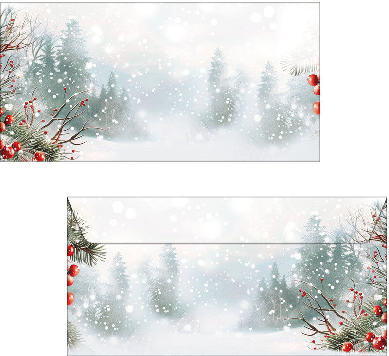 Sigel Weihnachts-Couvert C5/6 Scandinavian Snow, mehrfarbig, Nassklebung, 90 g/m², mit Innendruck – Sigel – 25 Stk.