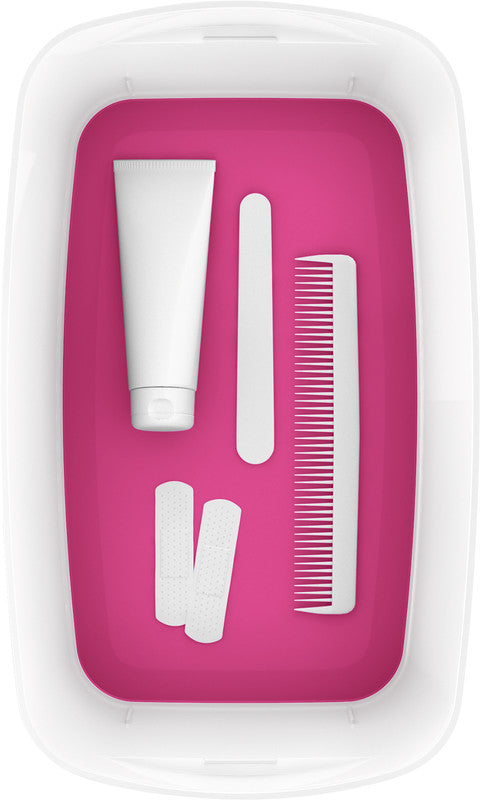 Leitz Aufbewahrungsbox MyBox – ABS-Kunststoff, weiss/pink, 31,8 × 12,8 × 19,1 cm