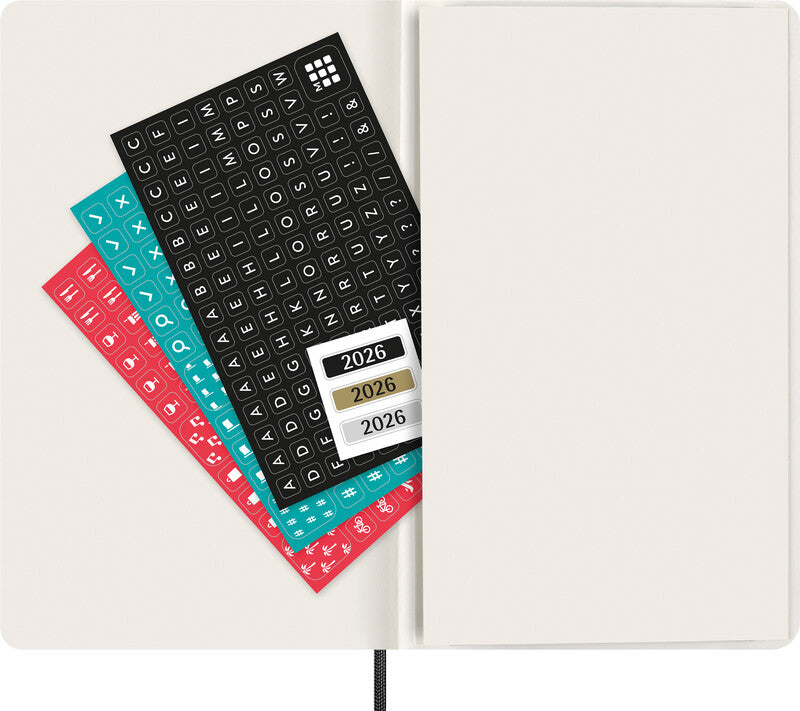 Moleskine Tagesagenda – 1 Tag pro Seite, gebunden, 13 × 21 cm, 2026, 1-Stunden-Takt, schwarz, FSC