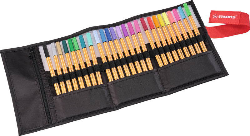 STABILO Fineliner – 25er-Set 0,4 mm – 25 Farben, sortiert