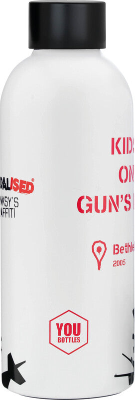 Youbottles Trinkflasche Dual – 5 dl – Edelstahl, isoliert, auslaufsicher – Banksy Kids on Guns