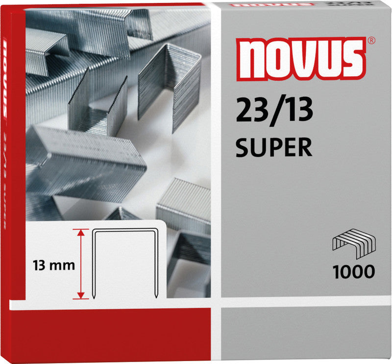 Novus Heftklammern 23/13 – 13 mm – verzinkt, silber – 1000 Stk.
