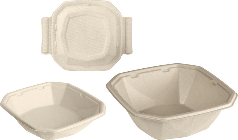 Duni Octabagasse Take-away-Box Bagasse – 900 ml, 183 × 183 × 60 mm, braun, 50 Stück