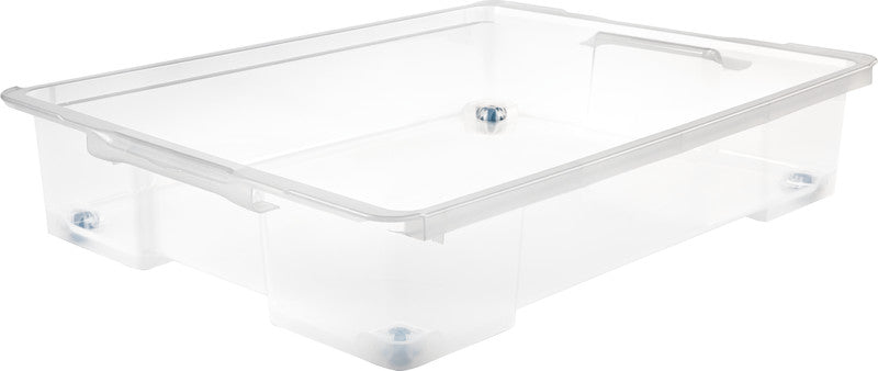 Rotho Aufbewahrungsbox Evo Easy – Kunststoff, Transparent, 78,7 × 15,9 × 58,6 cm