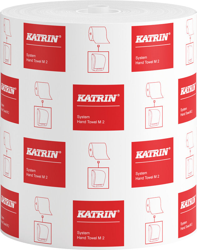 Katrin Handtuchrolle System M – 2-lagig, Recyclingfasermaterial, 160 mm × 160 m, für Katrin Inclusive System