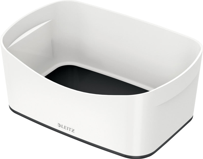 Leitz Aufbewahrungsschale MyBox – ABS-Kunststoff, Weiss/Schwarz, 24,6 × 9,8 × 16 cm