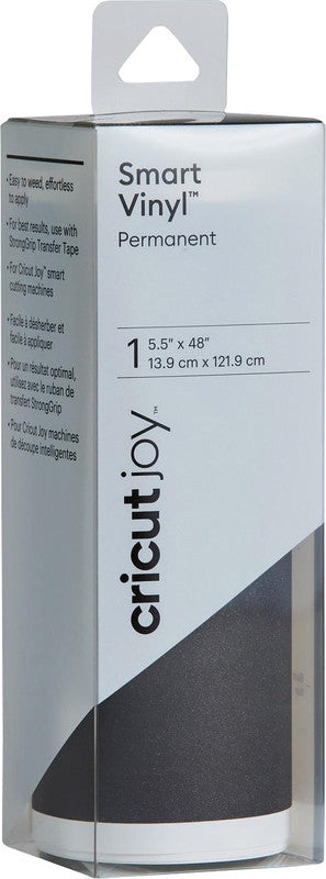Cricut Smart Vinyl Klebefolie – schimmernd, permanent, schwarz – 13,9 × 121,9 cm – für Cricut Joy