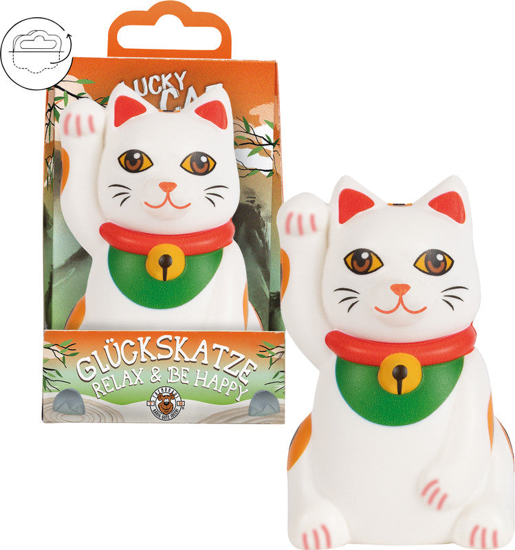 Trendhaus Stressball Glückskatze – 62 × 95 × 52 mm, mehrfarbig