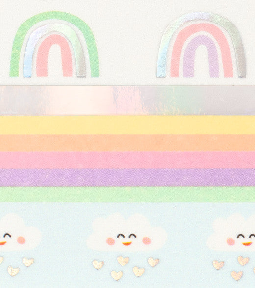 Folia Washi-Tape-Set mit Heissfolienveredelung – sortiert – 5 mm × 5 m, 3 × 15 mm × 5 m – 4 Rollen