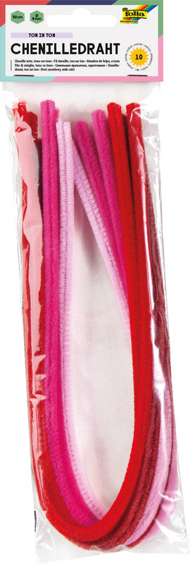 Folia Pfeifenputzer – Rot – 50 cm, Ø 8 mm, 10 Stück