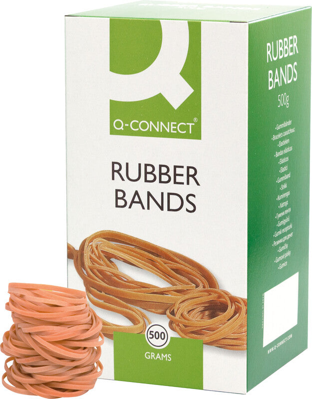 Connect Gummibänder – 3 × 80 mm, Ø 50 mm, braun, Naturkautschuk, 500 g
