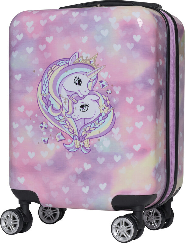 Beckmann Kindertrolley Handgepäck – 4 Doppelrollen, Unicorn Princess Purple, 30,5 × 46,5 × 22 cm