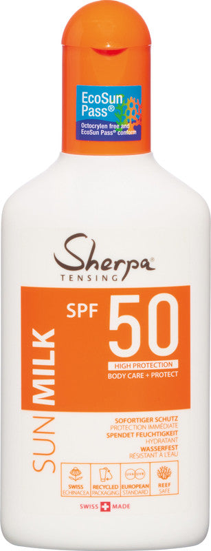 Sherpa TENSING Sonnenmilch – Kunststoff, 175 ml, LSF 50, parfümfrei, hautverträglich