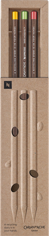 Caran d-Ache Caran d’Ache, Swiss Wood Nespresso Edition 4, Bleistift, 3B, Mine Ø 3 mm – 3er-Set