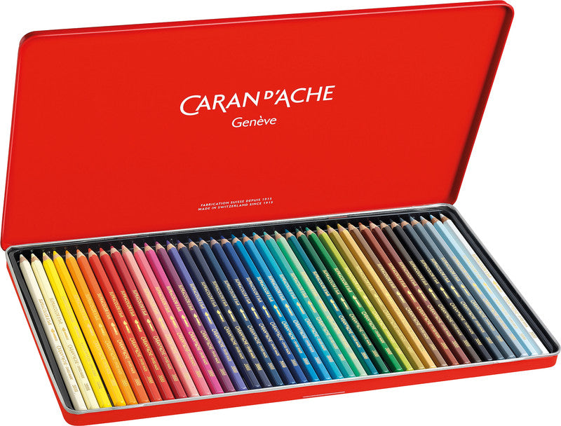 Caran d-Ache Caran d'Ache Aquarellfarbstifte Supracolor Soft – 40 Farben, im Metalletui, Ø 3,8 mm, FSC