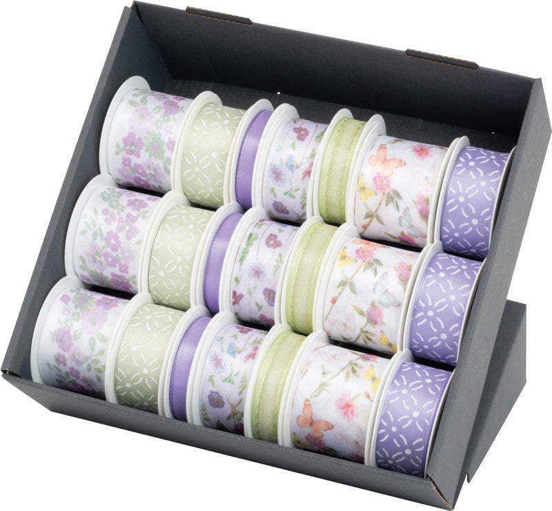 Goldina Geschenkband – Frühling – 21 Rollen, sortiert