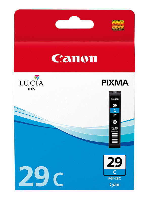 Canon PGI-29 Cyan Tintenpatrone (Original) – 1'940 Seiten – für PIXMA PRO-1
