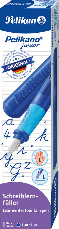 Pelikano junior – L Feder – für Linkshänder – blau – Patronen