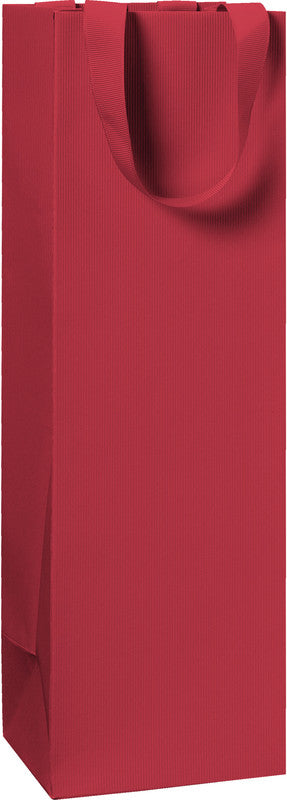 Stewo Flaschentüte – Dunkelrot, Papier – Strukturprägung – 110 × 360 × 105 mm
