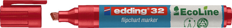 Edding Flipchart-Marker 32 EcoLine – Keilspitze 1,5-5 mm – Rot – nachfüllbar