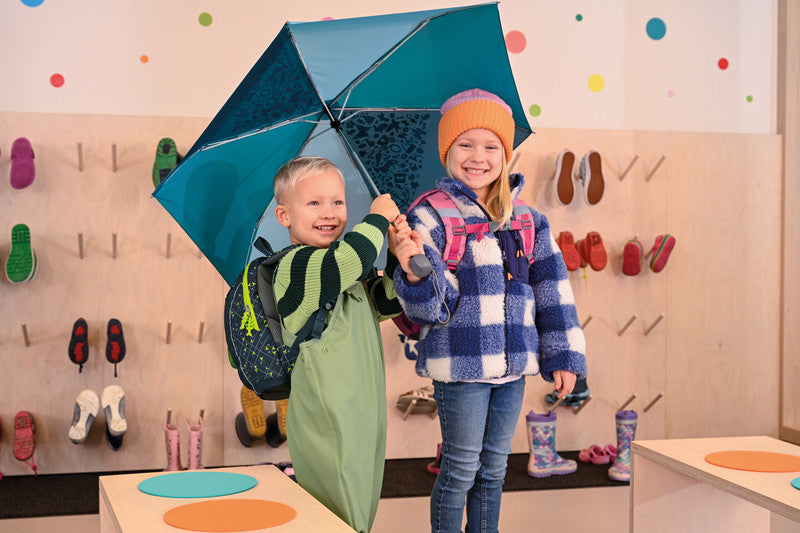 Step by Step Kinderregenschirm Doppler – Ø 50,5 cm, L 22,5 cm – Petrol – Magic Rain – Kunststoff/Metall