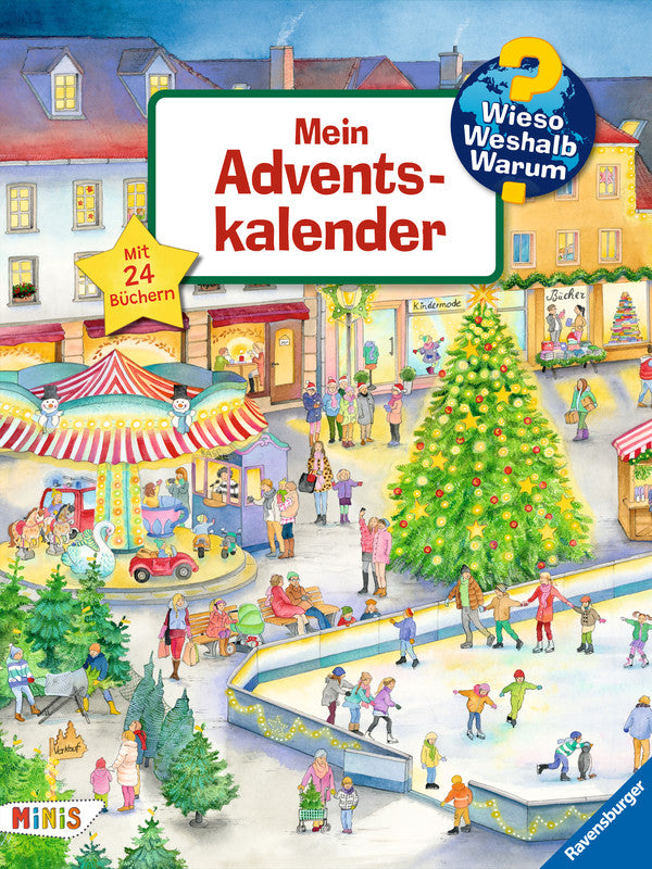 Ravensburger Wieso? Weshalb? Warum? Adventskalender – Weihnachten, Deutsch, 24 Mini-Bücher, 400 × 530 mm