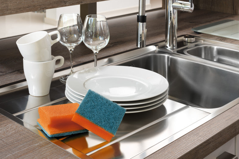 Scotch-Brite Schwamm – Kunststoff, 9 × 7 × 4,5 cm, rot, für Kochgeschirr und Glas, 6 Stk.
