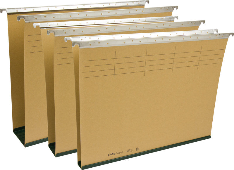 Biella Hängeordner für A4 – Karton, Olivgrün, 320 × 250 mm, mit Vordruck