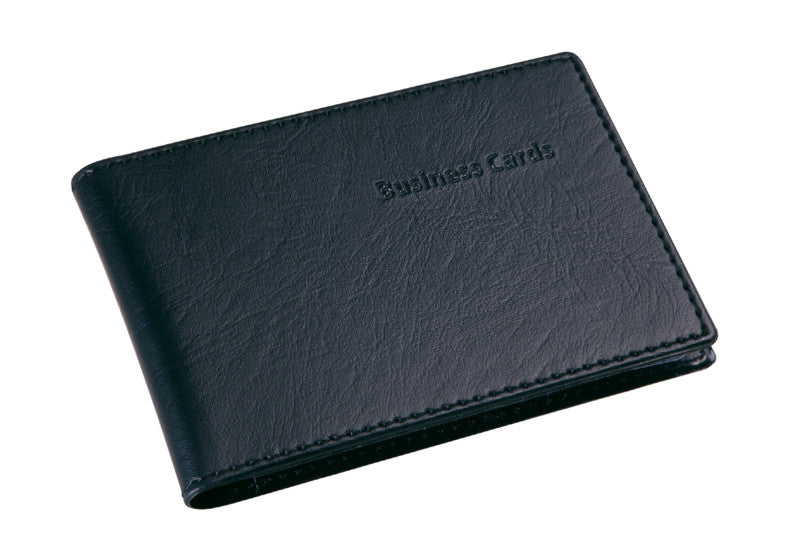 Sigel Visitenkartenmappe, Schwarz, Kunststoff – für Visitenkarten bis 90 × 58 mm